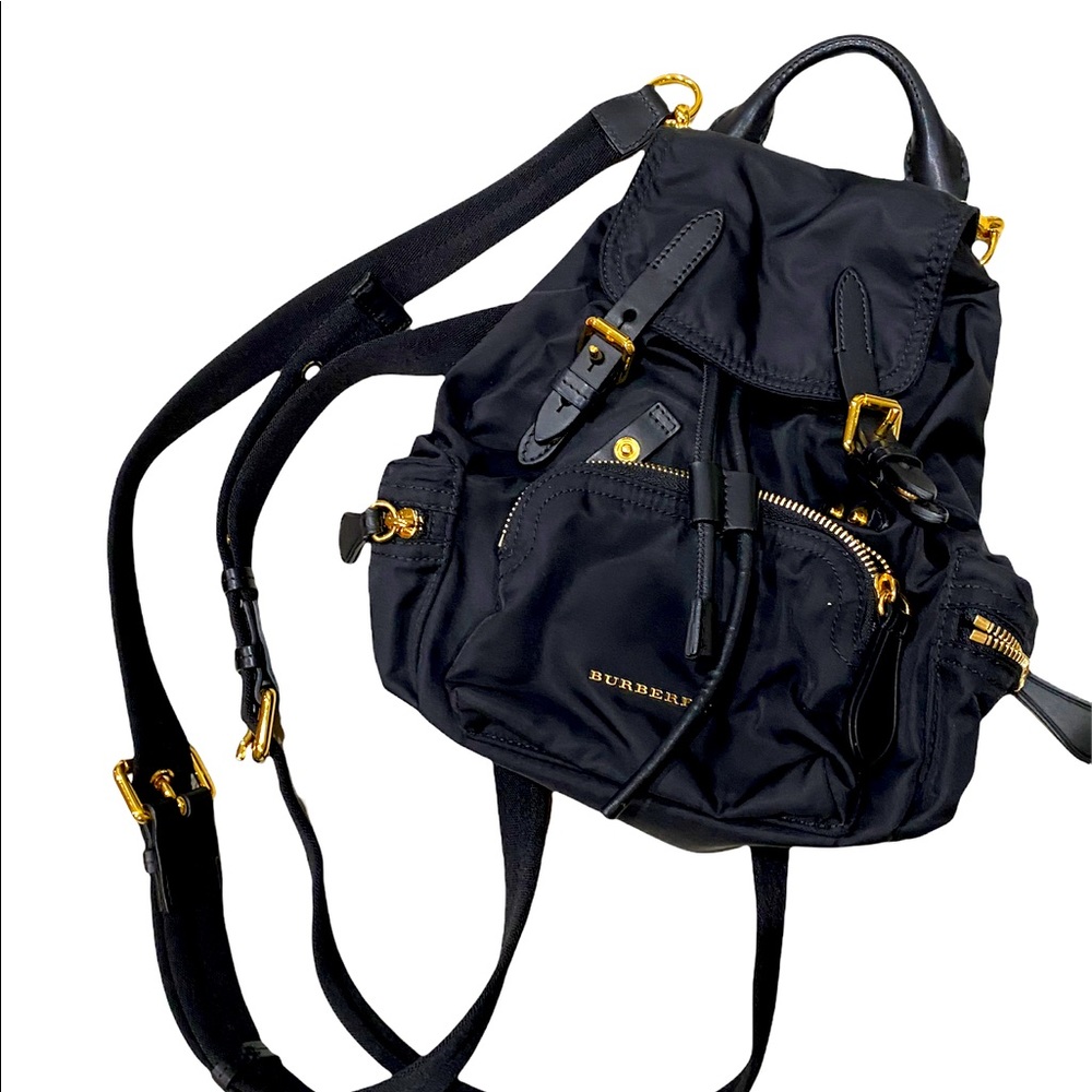 Women's Burberry Black Small Crossbody Rucksack In Nylon